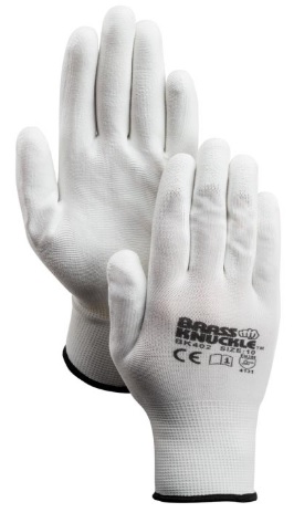 GLOVE NYLON WHITE SHELL;WHITE PU PALM 13G - General Purpose